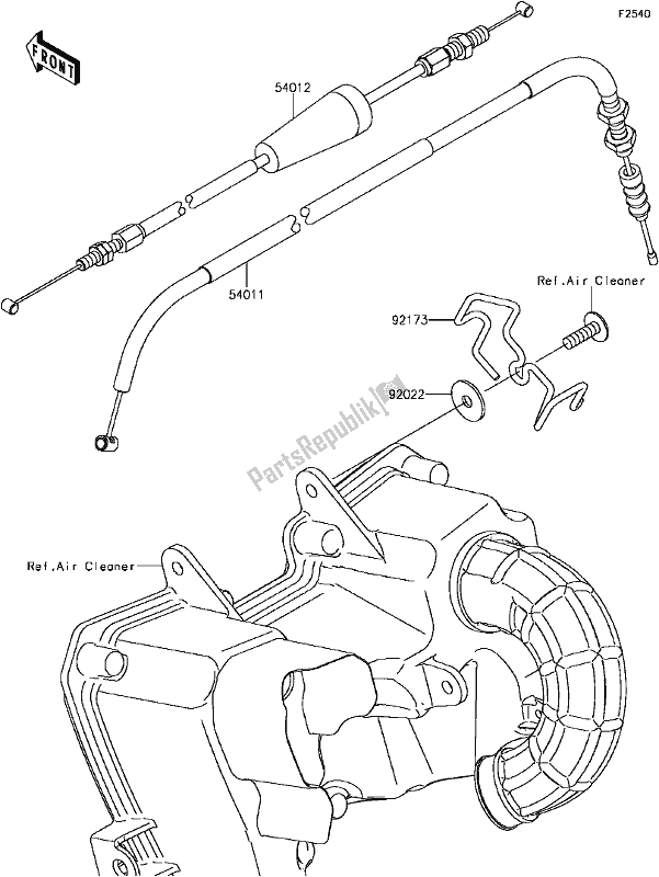 Tutte le parti per il E-10cables del Kawasaki BR 125 Z PRO KRT Replica 2018