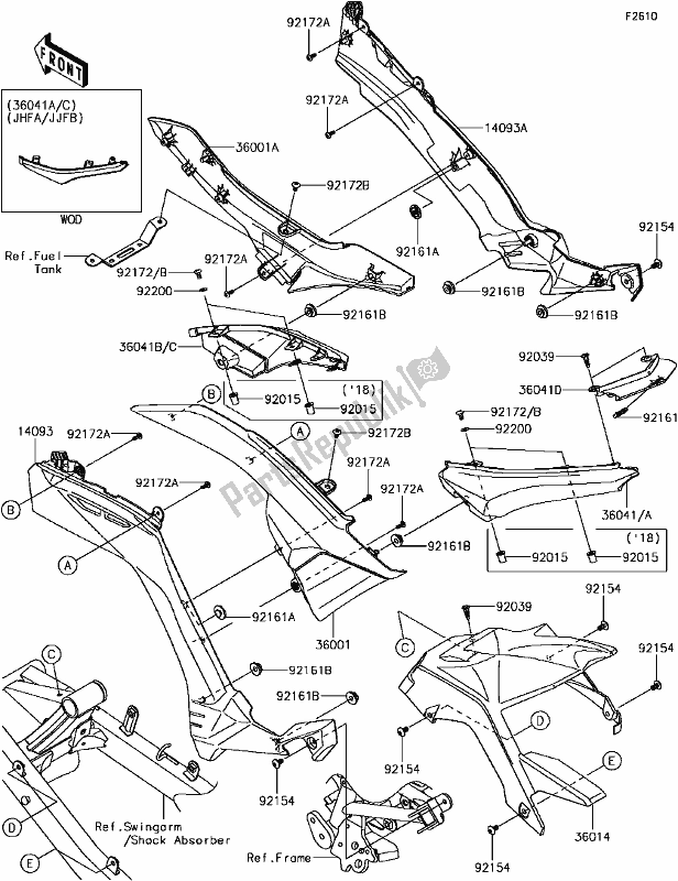 All parts for the E-11side Covers/chain Cover of the Kawasaki BR 125 Z PRO KRT Replica 2018