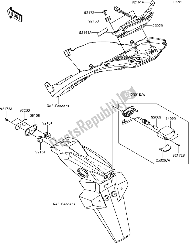 Alle onderdelen voor de E-13taillight(s) van de Kawasaki BR 125 Z PRO KRT Replica 2018