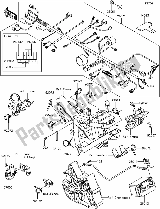Todas las partes para F-3 Chassis Electrical Equipment de Kawasaki BR 125 Z PRO KRT Replica 2018