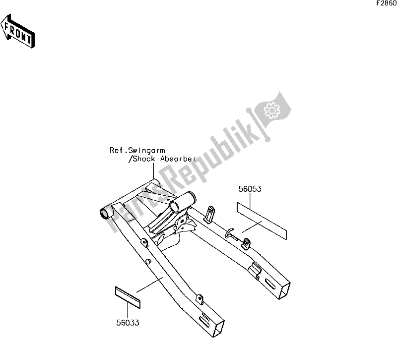 Alle onderdelen voor de F-6 Labels van de Kawasaki BR 125 Z PRO KRT Replica 2018