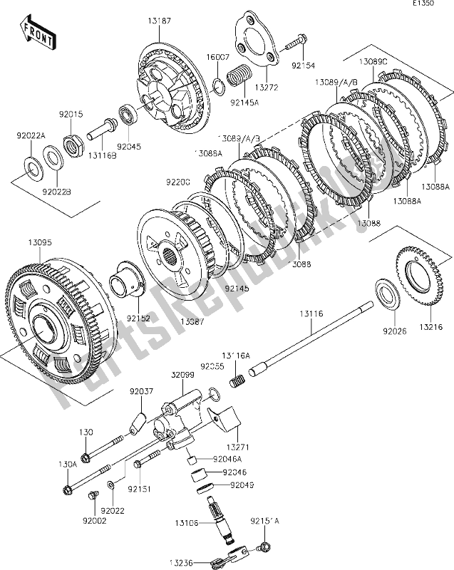 All parts for the 10 Clutch of the Kawasaki EJ 800 W Cafe 2019