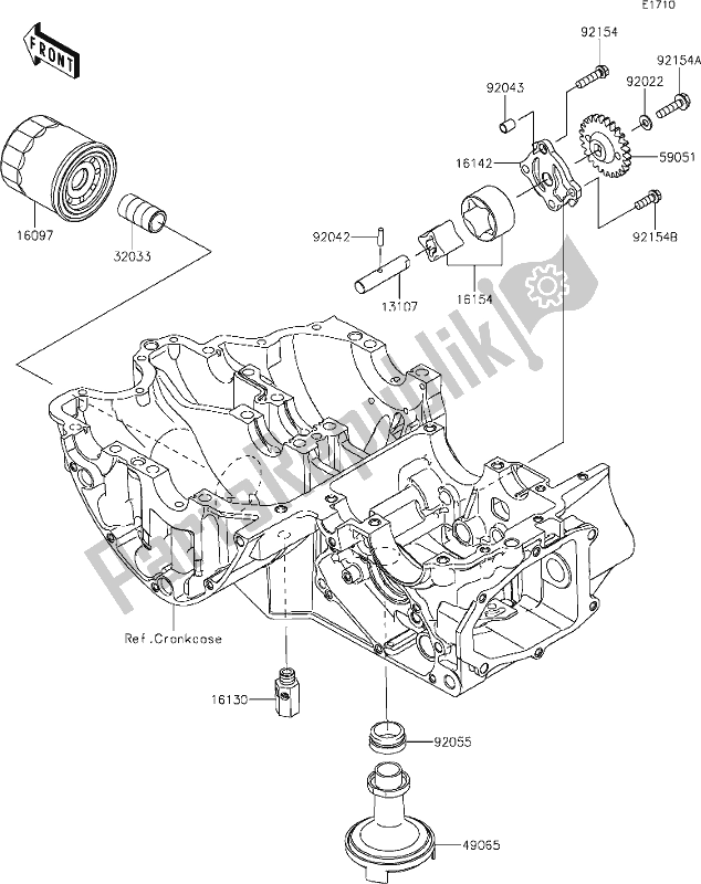 Todas as partes de 23 Oil Pump do Kawasaki EJ 800 W Cafe 2019