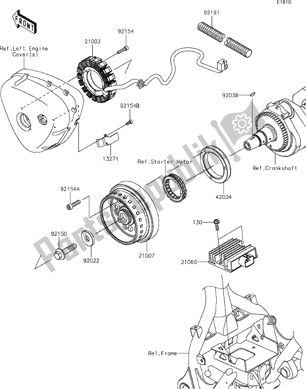 All parts for the 24 Generator of the Kawasaki EJ 800 W Cafe 2019