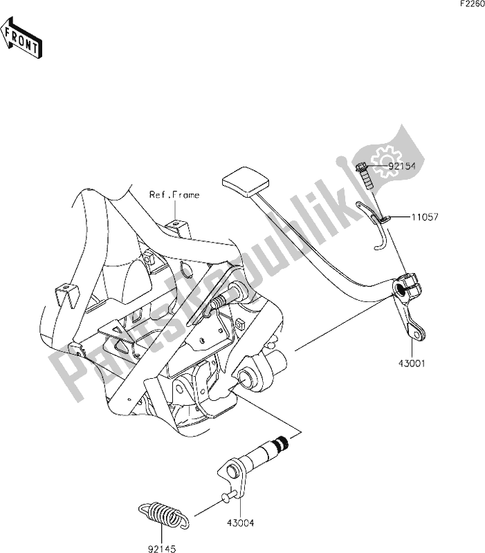 All parts for the 38 Brake Pedal of the Kawasaki EJ 800 W Cafe 2019