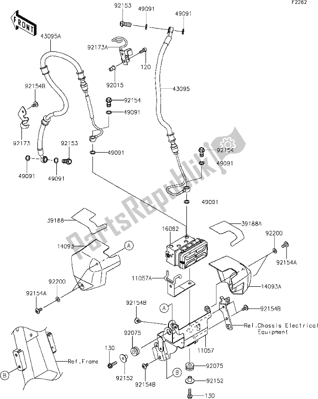 Alle onderdelen voor de 39 Brake Piping van de Kawasaki EJ 800 W Cafe 2019