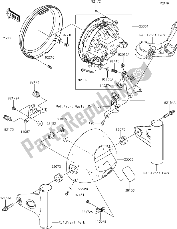 All parts for the 51 Headlight(s) of the Kawasaki EJ 800 W Cafe 2019