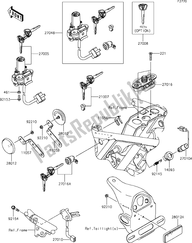 Tutte le parti per il 55 Ignition Switch del Kawasaki EJ 800 W Cafe 2019