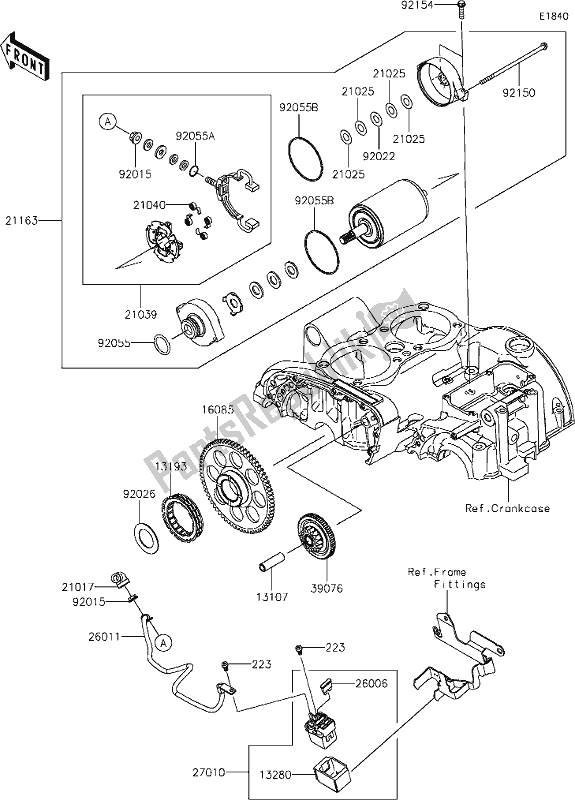 Todas las partes para 26 Starter Motor de Kawasaki EJ 800 W Street 2020