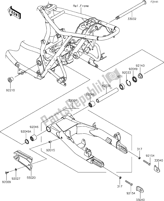 Todas las partes para 30 Swingarm de Kawasaki EJ 800 W Street 2020