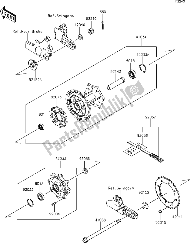 Toutes les pièces pour le 37 Rear Hub du Kawasaki EJ 800 W Street 2020