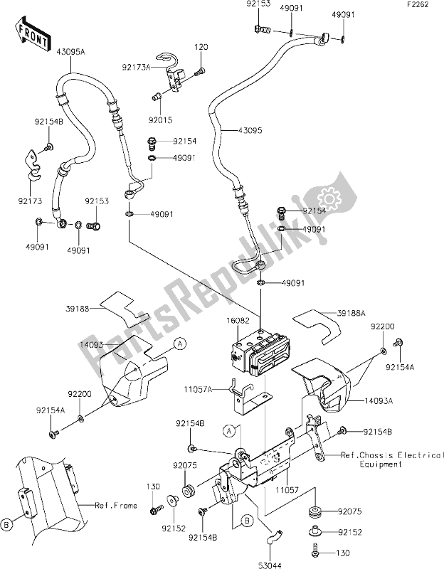 Alle onderdelen voor de 39 Brake Piping van de Kawasaki EJ 800 W Street 2020