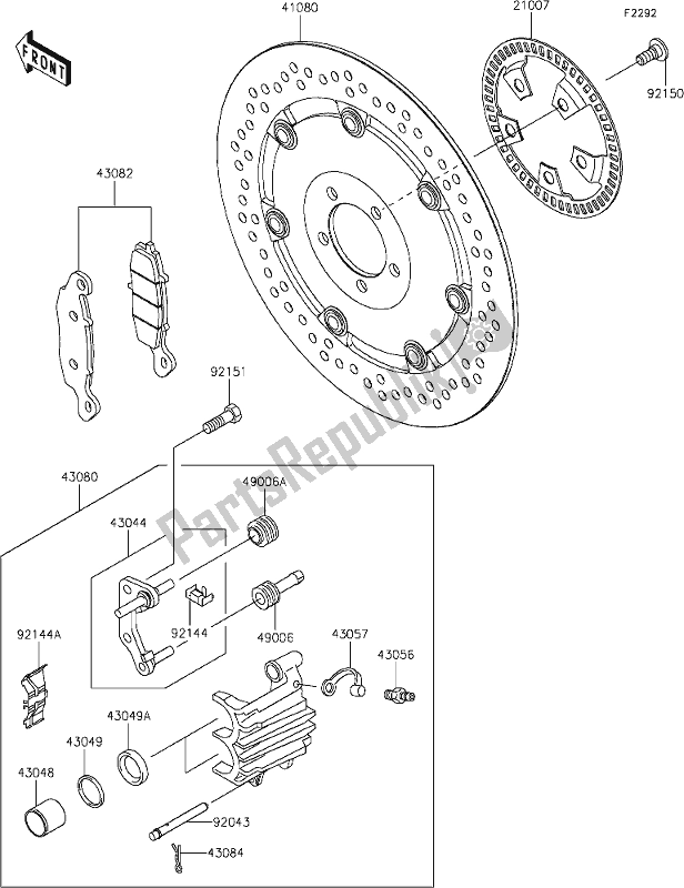 Wszystkie części do 41 Front Brake Kawasaki EJ 800 W Street 2020