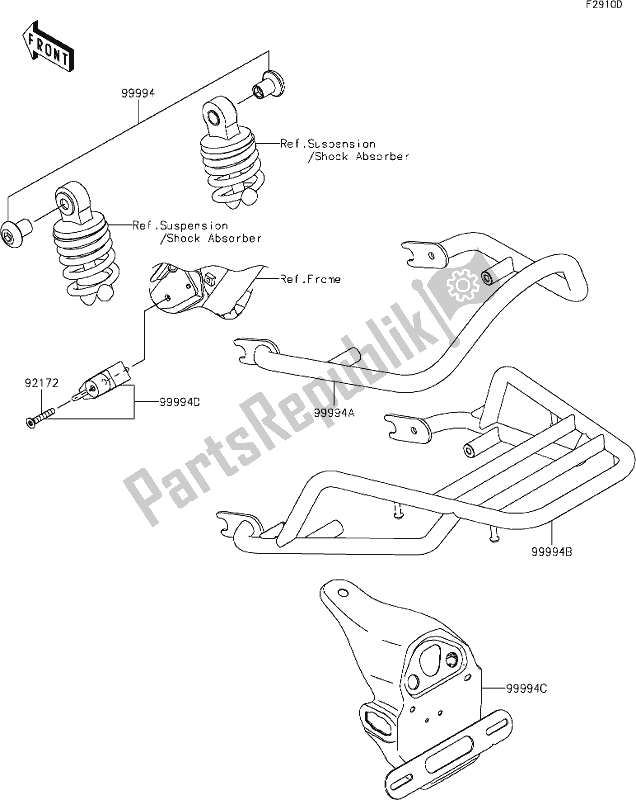 Alle onderdelen voor de 63 Accessory(rr Carrier And Grab Rail Etc) van de Kawasaki EJ 800 W Street 2020