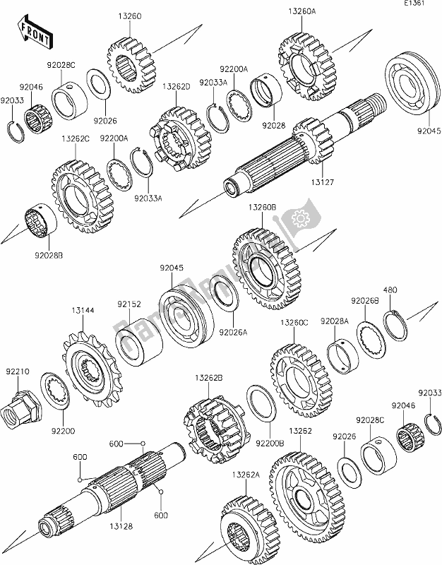 Tutte le parti per il 11 Transmission del Kawasaki EJ 800 W Street 2021