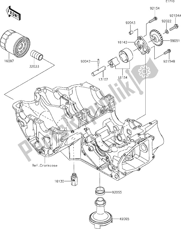 Todas as partes de 23 Oil Pump do Kawasaki EJ 800 W Street 2021