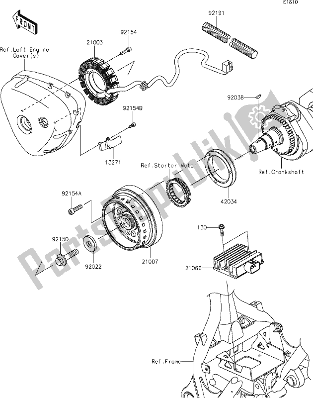All parts for the 24 Generator of the Kawasaki EJ 800 W Street 2021