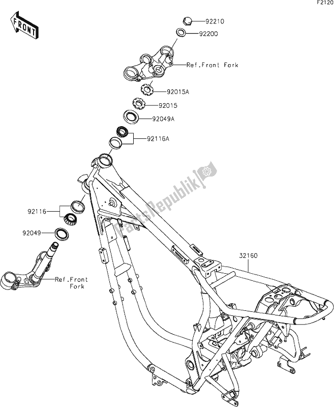 Todas las partes para 27 Frame de Kawasaki EJ 800 W Street 2021