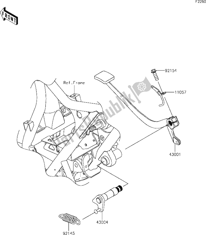 Todas as partes de 38 Brake Pedal do Kawasaki EJ 800 W Street 2021