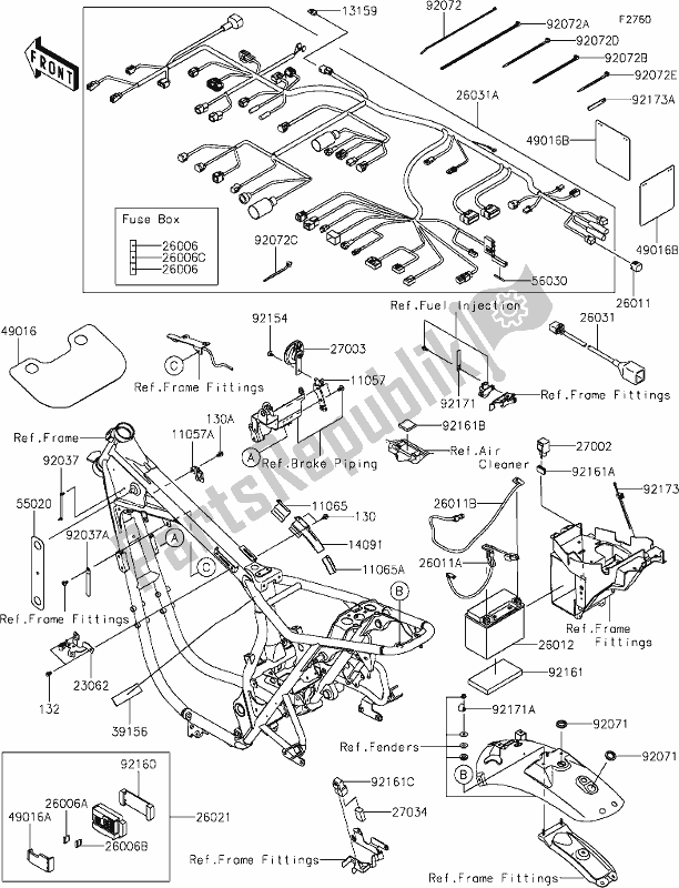 Wszystkie części do 54-1chassis Electrical Equipment Kawasaki EJ 800 W Street 2021