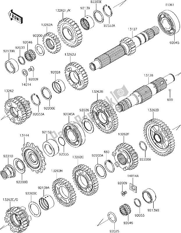 Todas las partes para 11 Transmission de Kawasaki EN 650 Vulcan S 2017