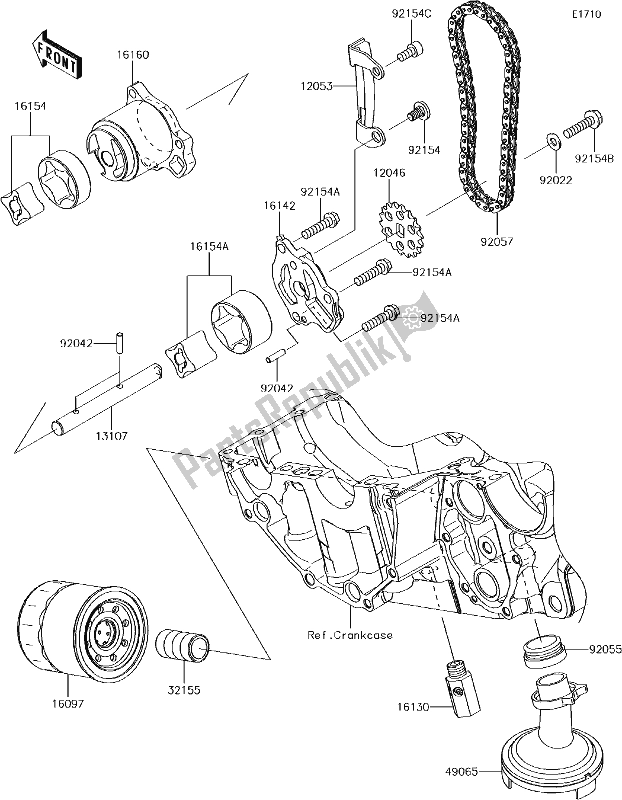 All parts for the 21 Oil Pump of the Kawasaki EN 650 Vulcan S 2017