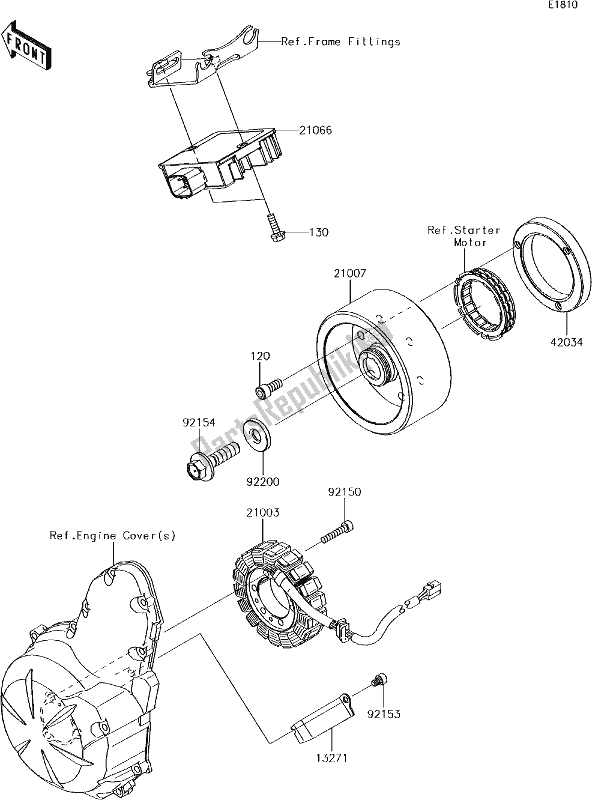 All parts for the 22 Generator of the Kawasaki EN 650 Vulcan S 2017