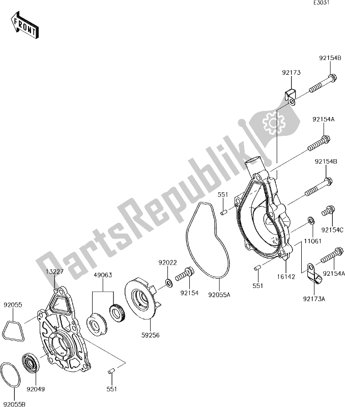 Todas las partes para 25 Water Pump de Kawasaki EN 650 Vulcan S 2017