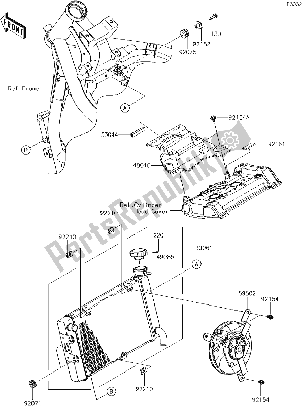 Toutes les pièces pour le 26 Radiator du Kawasaki EN 650 Vulcan S 2017