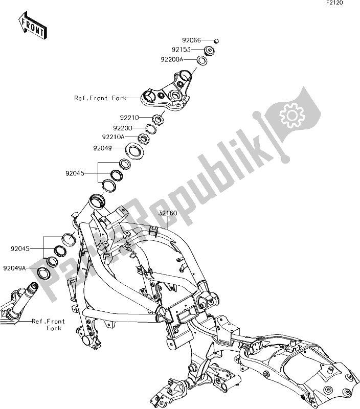 All parts for the 28 Frame of the Kawasaki EN 650 Vulcan S 2017