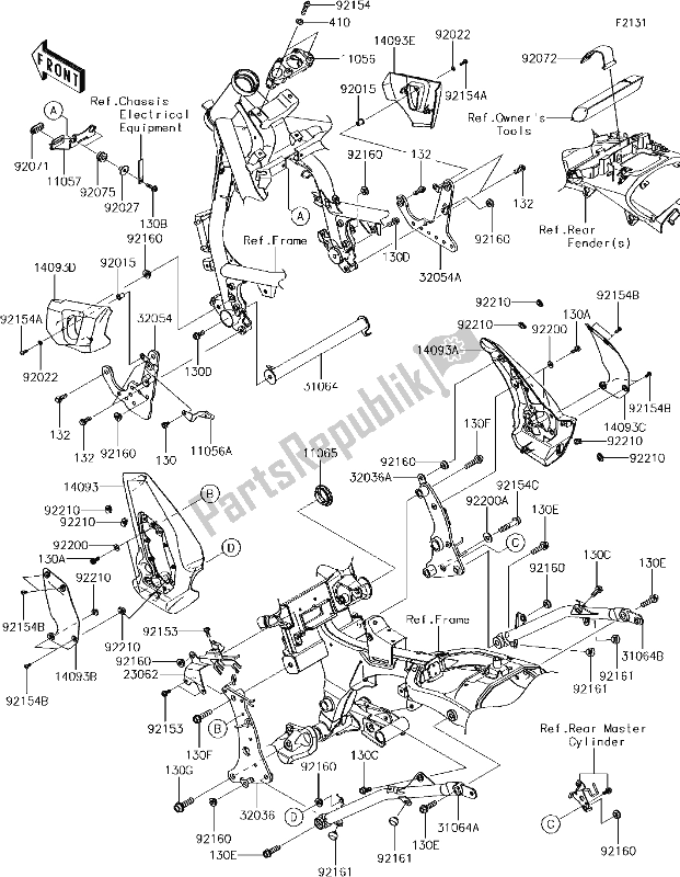 Todas las partes para 30-1frame Fittings de Kawasaki EN 650 Vulcan S 2017