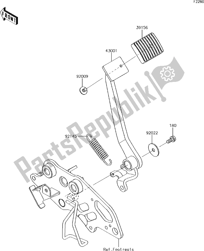 Tutte le parti per il 40 Brake Pedal del Kawasaki EN 650 Vulcan S 2017