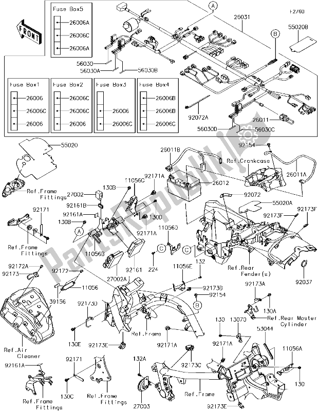 All parts for the 56-1chassis Electrical Equipment of the Kawasaki EN 650 Vulcan S 2017