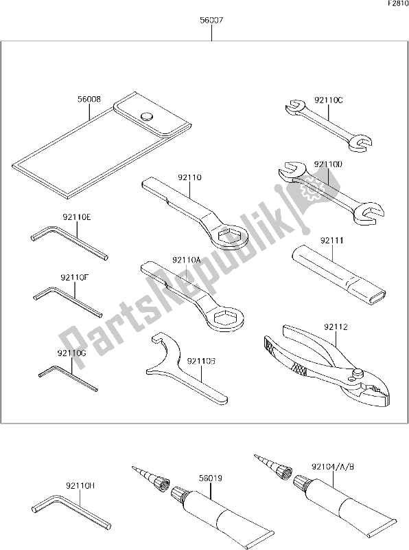 All parts for the 58 Owner's Tools of the Kawasaki EN 650 Vulcan S 2017