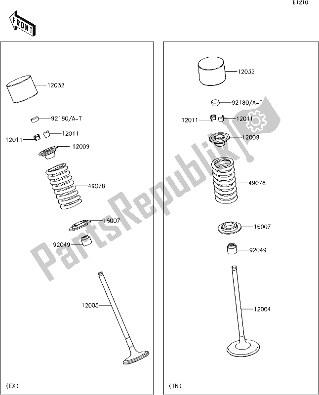 All parts for the 6 Valve(s) of the Kawasaki EN 650 Vulcan S 2017