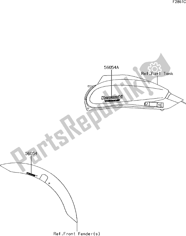 Tutte le parti per il 63 Decals(white)(djfw) del Kawasaki EN 650 Vulcan S 2017