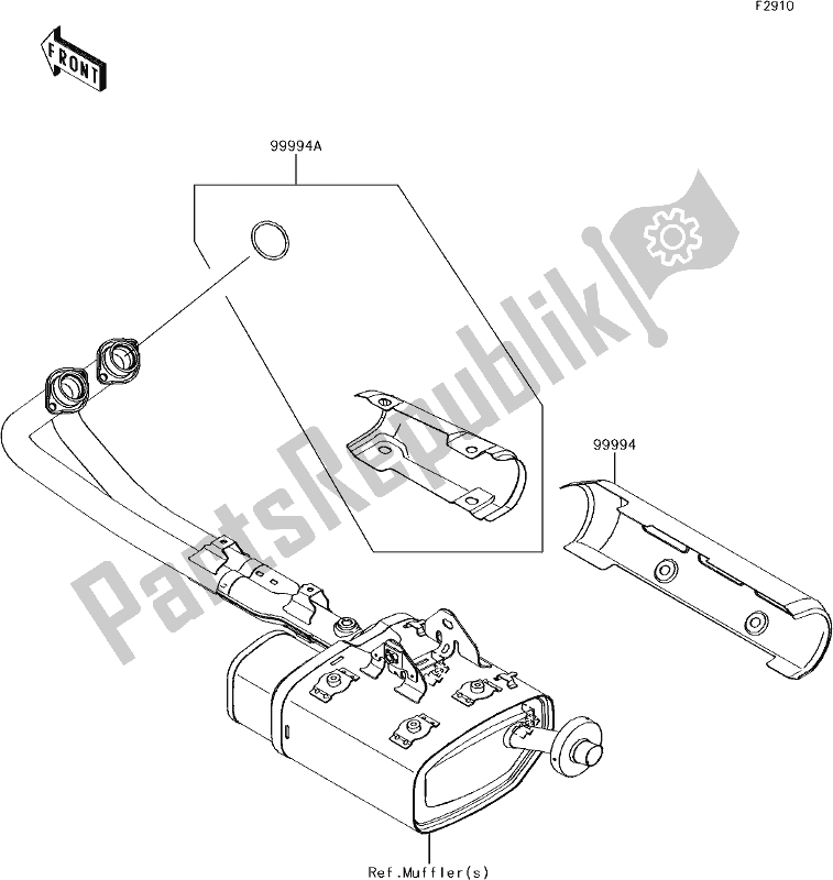 Todas las partes para 65 Accessory(muffler Cover) de Kawasaki EN 650 Vulcan S 2017