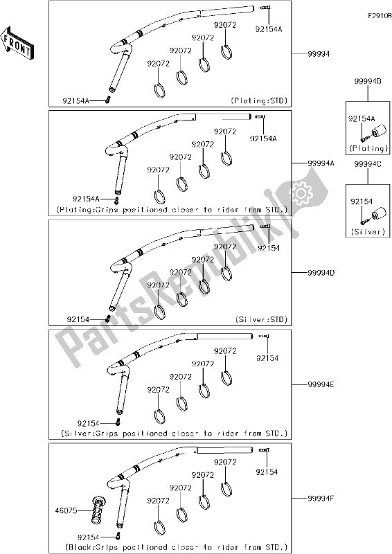 Todas las partes para 67 Accessory(handlebar) de Kawasaki EN 650 Vulcan S 2017