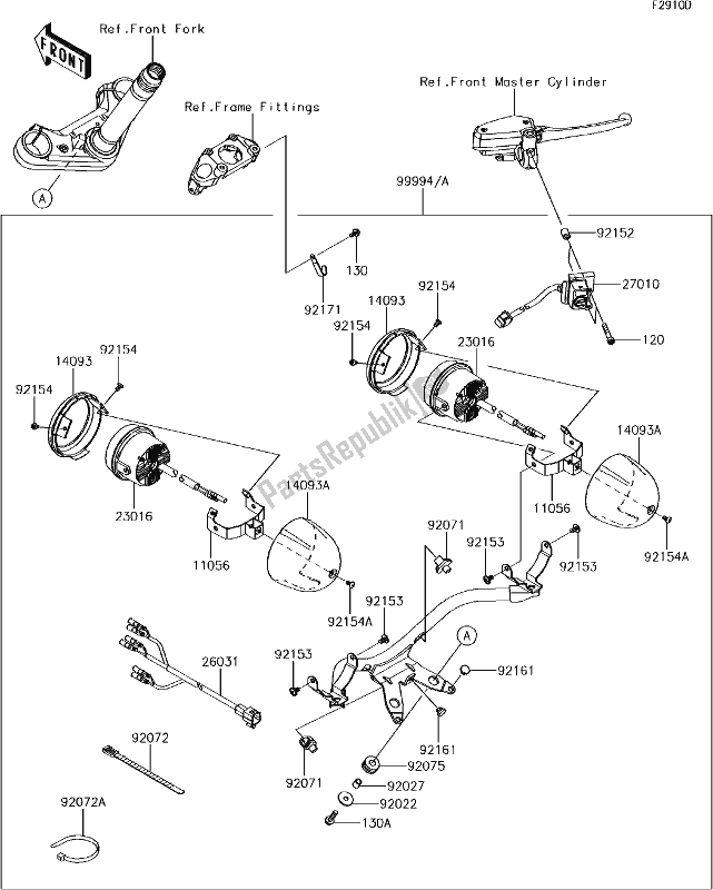 Alle onderdelen voor de 69 Accessory(sub Lamp) van de Kawasaki EN 650 Vulcan S 2017