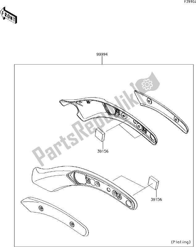 Toutes les pièces pour le 74 Accessory(fender Strut Cover) du Kawasaki EN 650 Vulcan S 2017