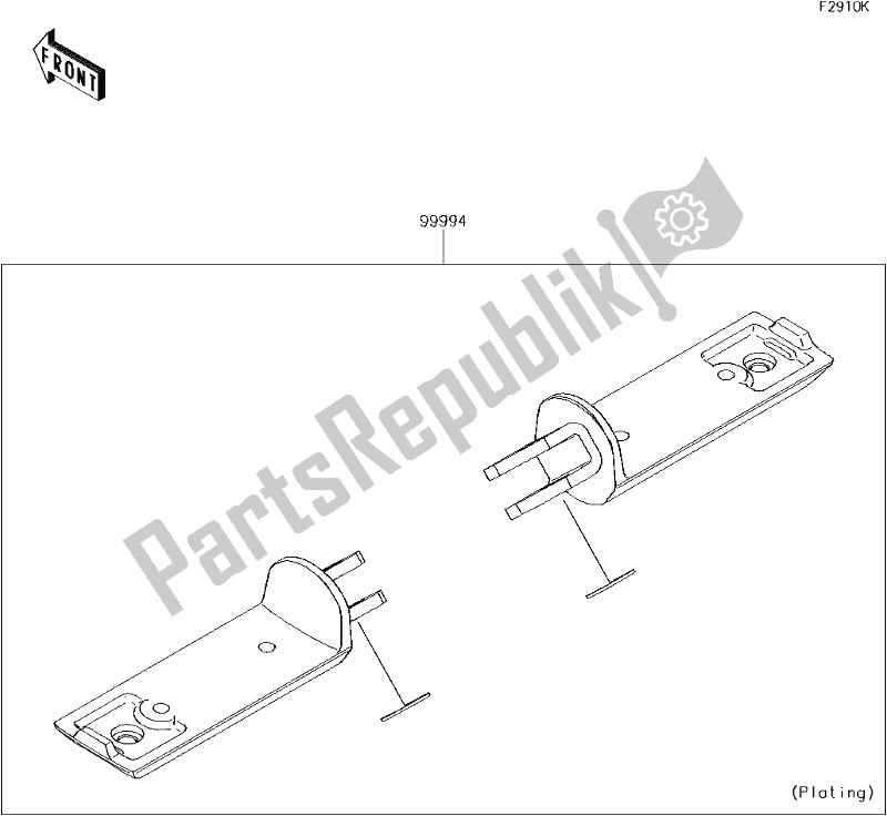 All parts for the 75 Accessory(foot Peg) of the Kawasaki EN 650 Vulcan S 2017