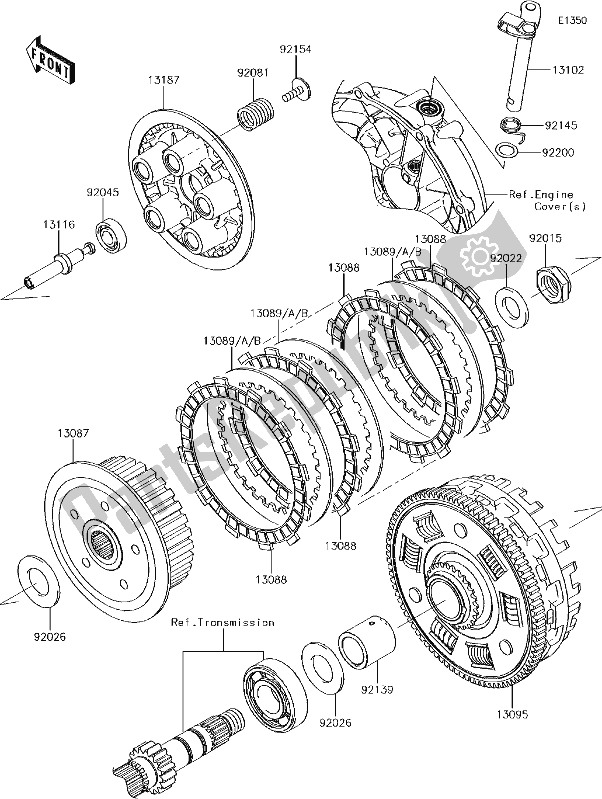 All parts for the 10 Clutch of the Kawasaki EN 650 Vulcan S 2018