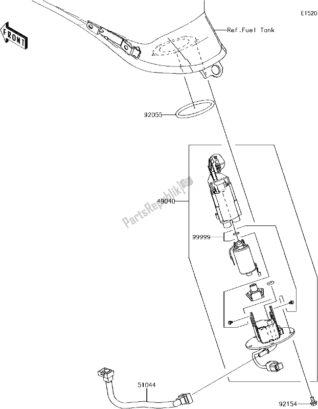 All parts for the 19 Fuel Pump of the Kawasaki EN 650 Vulcan S 2018