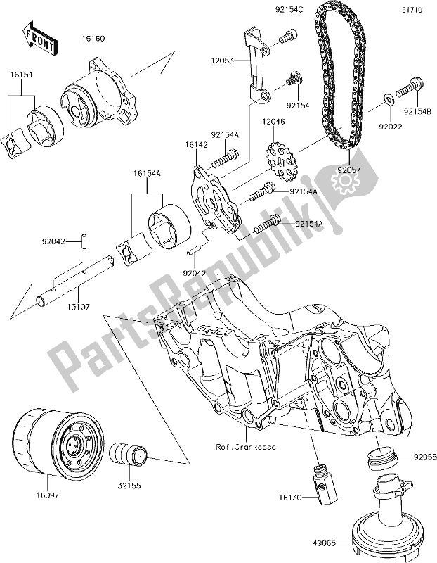 All parts for the 21 Oil Pump of the Kawasaki EN 650 Vulcan S 2018