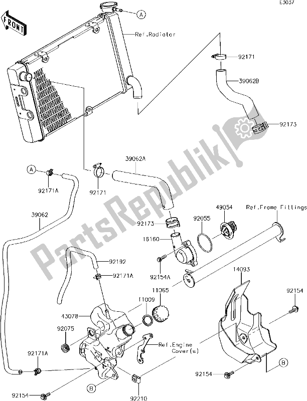 Todas as partes de 27 Water Pipe do Kawasaki EN 650 Vulcan S 2018