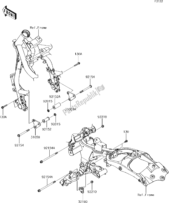 All parts for the 29 Engine Mount of the Kawasaki EN 650 Vulcan S 2018