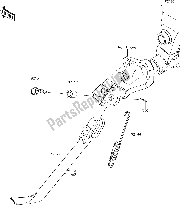 All parts for the 36 Stand(s) of the Kawasaki EN 650 Vulcan S 2018