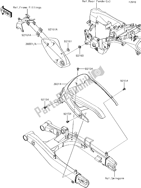 Alle onderdelen voor de 52 Side Covers/chain Cover van de Kawasaki EN 650 Vulcan S 2018