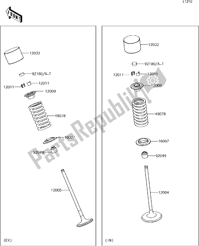 All parts for the 6 Valve(s) of the Kawasaki EN 650 Vulcan S 2018