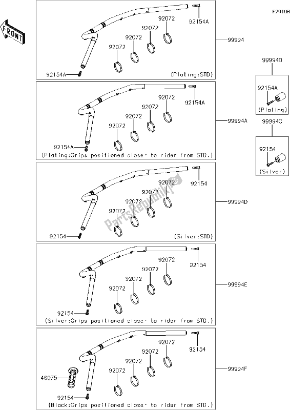 Toutes les pièces pour le 67 Accessory(handlebar) du Kawasaki EN 650 Vulcan S 2018